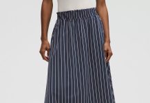 【折后$49 包邮】Lululemon Stretch Woven 高弹力荷叶腰A字中长半身裙 两色选