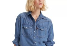 闪促!【折后$20.93】Levi’s Sawyer Lyocell 天丝牛仔风长袖衬衣