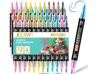【折后$8.99 Prime包邮】KERIFI双头双色丙烯马克笔36支装
