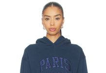【折后$77.35 包邮】ANINE BING DEBBIE 巴黎刺绣连帽卫衣