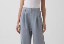 【折后$13.99 包邮】Gap 简约高腰垂感阔腿长裤 两色选
