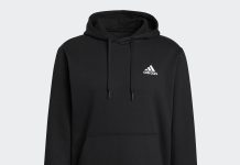 【折后$20 包邮】adidas Essentials 男士加绒连帽卫衣