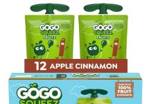 【折后$5.84 Prime包邮】GoGo squeeZ 无添加糖苹果肉桂水果泥 3.2oz×12袋