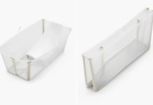 宝妈人手入!【折后$65.99 包邮】Stokke Flexi Bath 折叠婴儿浴盆 带温感排水塞+新生儿浴托