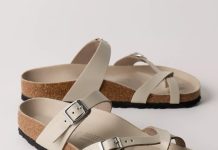 断码飞速!【折后$52.46】Birkenstock Mayari 女士交叉夹趾真皮凉鞋