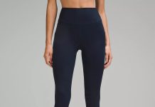 冬天穿非常完美!【折后$49 包邮】Lululemon Fast and Free 高腰加绒运动紧身裤 28英寸两色选