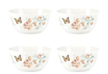 【折后$9.36 Prime包邮】Lenox Butterfly Meadow 蝴蝶花园美耐皿碗套装 4件装