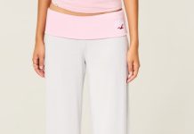爆款75折!【折后$29.96】Hollister Always Cozy 折叠腰翻边阔腿裤 多色选
