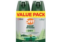 【折后$5.92 Prime包邮】OFF! Deep Woods 25% DEET户外长效防蚊防蜱喷雾 4oz×2瓶