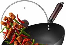 【折后$22.43 Prime包邮】13英寸平底不粘碳钢炒锅 5.8QT