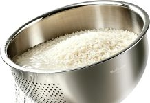 【折后$9.99 Prime包邮】304不锈钢细网洗米滤水盆 4QT