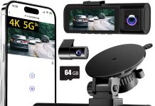 【折后$39.99 包邮】4K前后车内3通道三摄行车记录仪