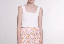 【折后$81.25 包邮】Maje 女士优雅缎面碎花半裙!