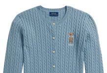 大码成人可穿!【折后$56.25 包邮】Polo Ralph Lauren Polo Bear 女大童迷你绞花针织开衫