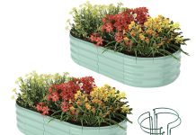 【折后$22.98 Prime包邮】镀锌金属植物花床 4x2x1ft 两个!