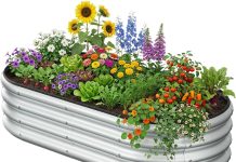 【折后$19.99 Prime包邮】4×2×1英尺椭圆形金属高架种植箱