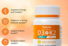 【折后$6.82 Prime包邮】维生素D3+K2软胶囊 5000IU/100mcg