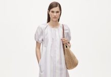 【折后$11.25 包邮】J.Crew 女士条纹泡泡袖套头连衣裙!