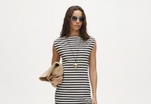 【折后$13.75 包邮】J.Crew 女士条纹修身直筒连衣裙!