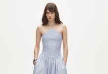 【折后$15 包邮】J.Crew 女士条纹抽褶挂脖连衣裙!