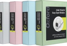 【折后$15.19 Prime包邮】Oxford 2英寸ONE-Touch三环活页夹 四件套