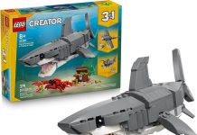 【折后$27.99 Prime包邮】LEGO 创意3合1凶猛鲨鱼宝藏箱积木玩具
