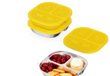 【折后$12.59 Prime包邮】食品级不锈钢三格便当分装盒 3件套