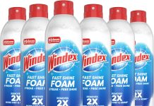 【折后$12.35 Prime包邮】Windex 泡沫玻璃清洁剂 19oz×6瓶