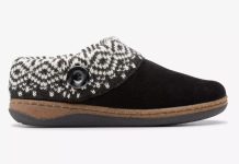 【折后$29.99 包邮】Clarks Willowdean 女士绒里保暖毛线领拖鞋