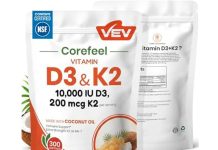【折后$12.99 Prime包邮】Corefeel 维生素D3+K2软胶囊 10000 IU 300粒装