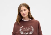 【折后$7.59 包邮】Gap Relaxed Wedge Logo女士宽松卫衣 四色选