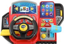 娃爱不释手!送礼绝佳!【折后$15.99 Prime包邮】VTech Race and Discover Driver 儿童模拟驾驶方向盘益智游戏机