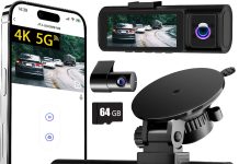 【折后$39.99 包邮】4K前后车内监控三镜头行车记录仪