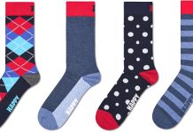 店里一双$10左右!这次有小码!【折后$4.38 Prime包邮】Happy Socks 精梳棉袜 4双装