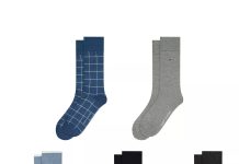 4折!【折后$11.6】Tommy Hilfiger 男士经典花纹中筒袜 5双装