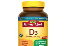 好价!【折后$5.22 Prime包邮】Nature Made 维生素D3 2000 IU 220片