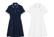 【折后低至$78.29 包邮】Lacoste 鳄鱼女士修身翻领伞摆Polo连衣裙 两色选