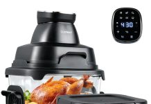 性价比之王!【折后$65.99 包邮】Costway 6合1便携式玻璃空气炸锅 4.4QT+1.8QT双玻璃容器