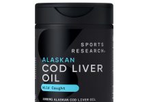 史低骨折价!【折后$13.48 Prime包邮】Sports Research 野生阿拉斯加鳕鱼肝油 Omega-3 1000mg 120粒