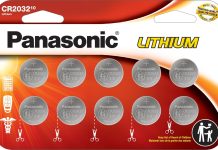 【折后$6.49 Prime包邮】Panasonic CR2032 松下3V锂纽扣电池 10粒装