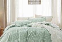 【折后$17.99 Prime包邮】Bedsure 清新花卉双面床上用品套装 Queen Size!
