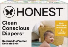 超级牛价!囤货必冲!【折后$22.94 Prime包邮】The Honest Company 高端婴儿纸尿裤 3号120片装