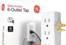 【折后$6.2 Prime包邮】GE 6孔侧插式墙壁插座扩展转换器