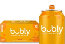 【折后$2.79 Prime包邮】bubly 芒果味无糖气泡水 12oz*8罐装