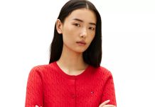 半价!【折后$39.75 包邮】Tommy Hilfiger 女士绞花针织圆领开衫毛衣