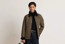 半价!【折后$96.99 包邮】Lauren Ralph Lauren 女士仿羊羔绒领绗缝外套