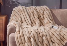 【折后$34.99 Prime包邮】50×60英寸加厚双面仿兔毛电热毯