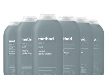 一瓶才$3+!【折后$22.6 Prime包邮】method 男士海洋清新沐浴露 18oz×6瓶装