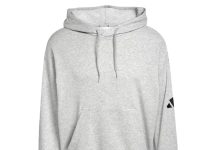 女生也能穿!【折后$19.2 包邮】adidas 男士宽松休闲三条纹Logo法式毛圈连帽卫衣