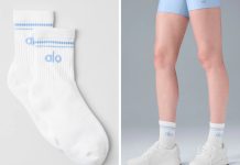 【折后$17 包邮】ALO Yoga 男女同款复古条纹中筒袜 多色选